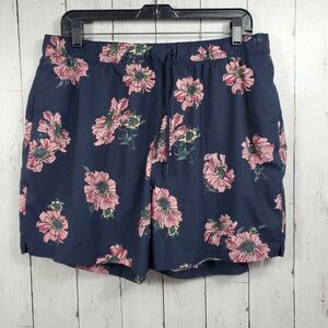 Abercrombie & Fitch Swim Trunks Men's XL Blue Floral Stretch Drawstring Lined